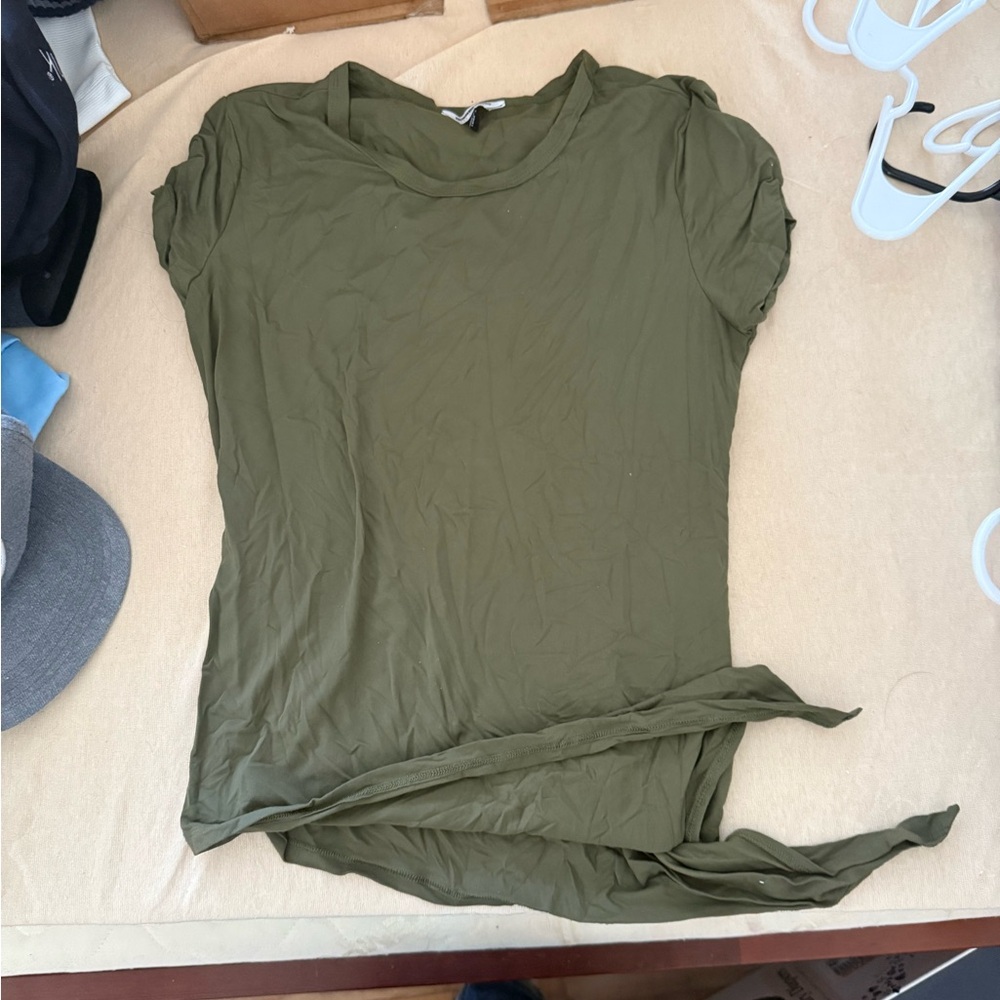 Fashion Nova Khaki Short Sleeve Top